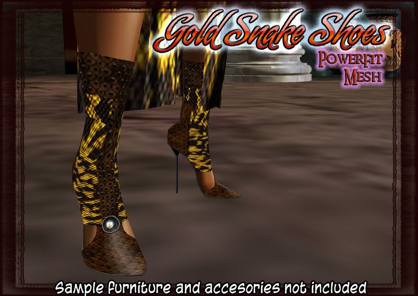 Gold Snake Shoes, Powerfit mesh