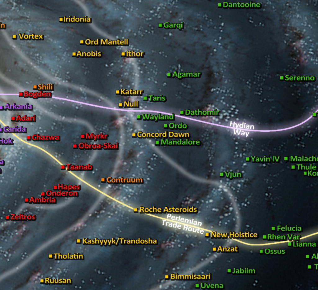 Map around Mandalore