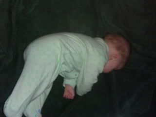 Ally in the middle of rolling over....