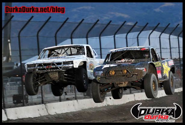Kent Brascho (left) and Kyle LeDuc (right) jump during Round 8.
