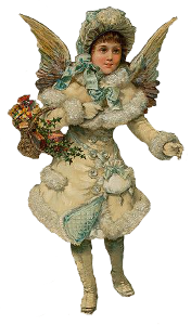 Victorian Christmas Angel with Flower Basket photo Victorian Christmas Angel.png