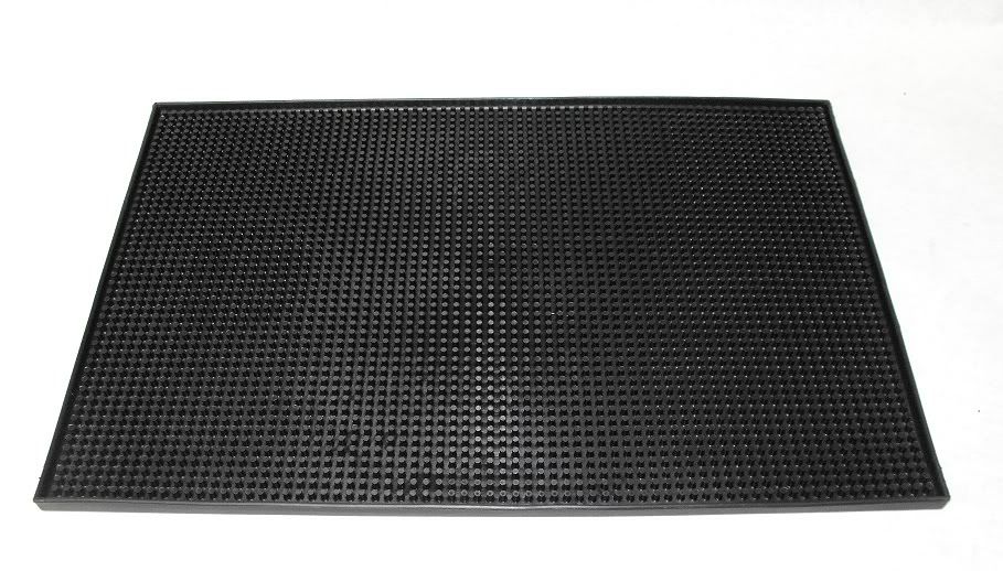 LARGE BLACK BAR MAT 12"x18" Flair Bartender Drink Spillmat Bartop
