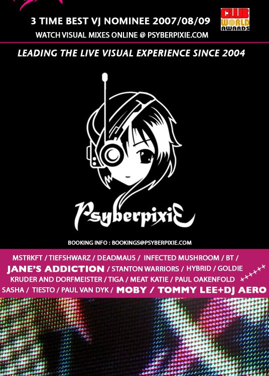 Psyberpixie Booking AD 2009