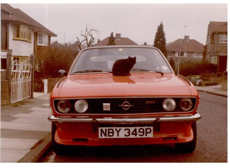 Dads Opel manta with DIY splitter. Pretty rude. Taken in 1980, St Albans.