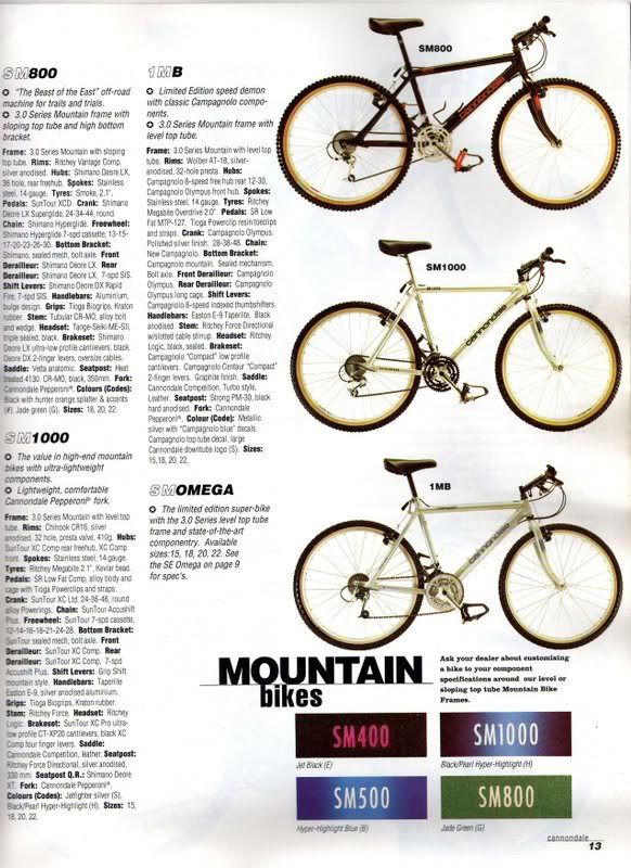 1991 Cannondale 3.0 series MTBs Retrobike