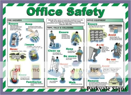 50cm x 42cms Office Safety Laminated Poster (A580)  