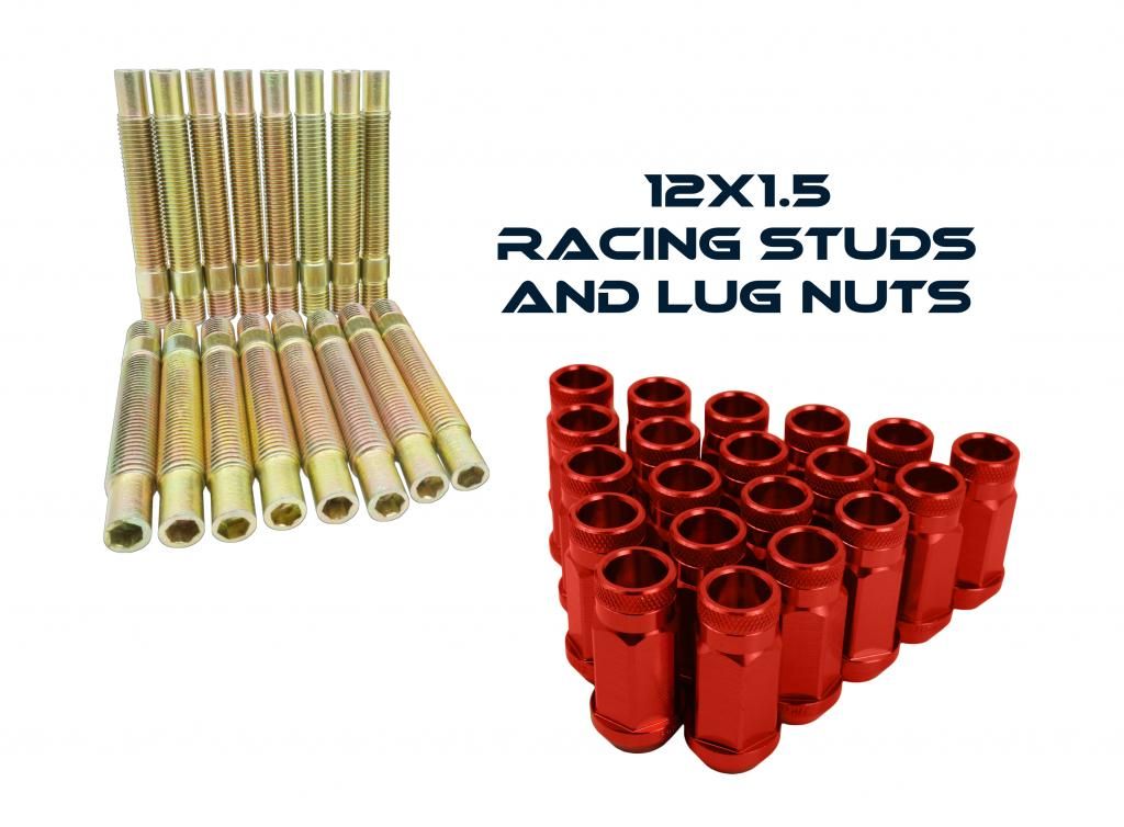 12x1.5 BMW Racing Stud Conversion Kit 75mm Blue Racing Lug Nuts Free Shipping