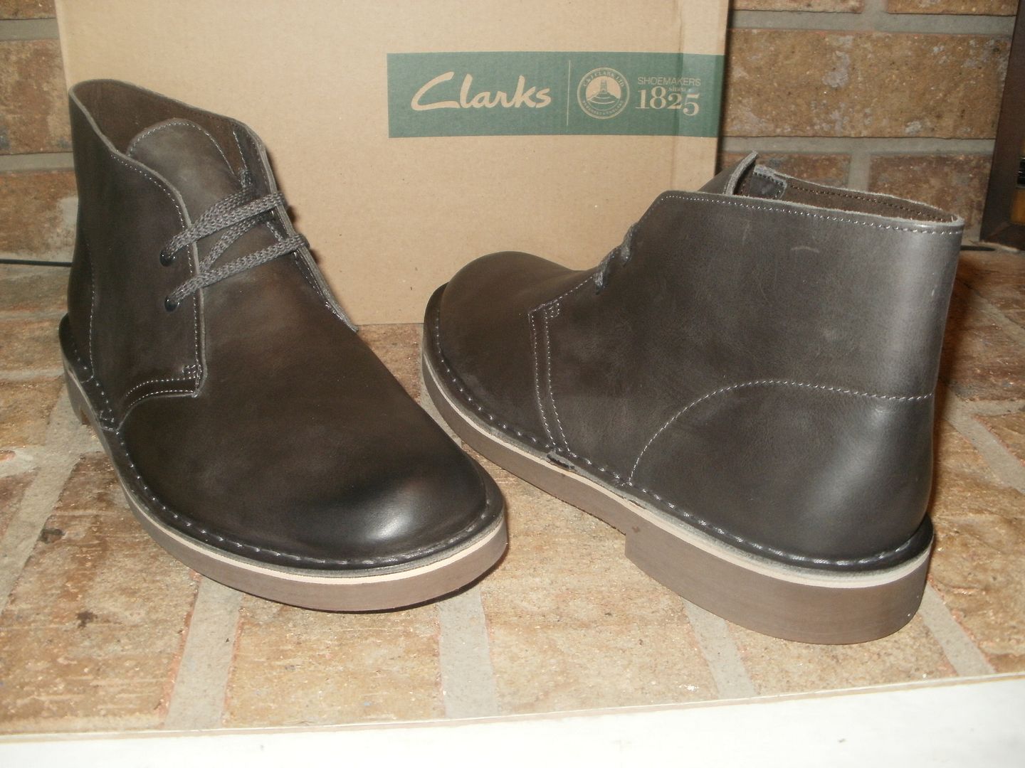 clarks bushacre 2 grey leather