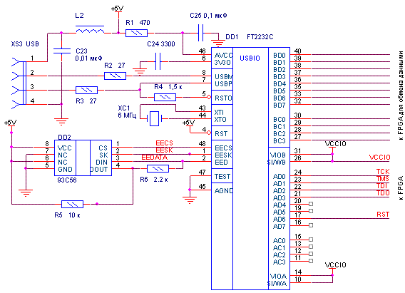 Altera usb blaster схема